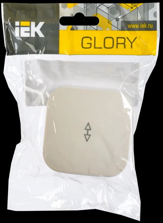 Выключатель 1-клавишный проходной IEK GLORY EVH12-K33-10 (кремовый), фото 2