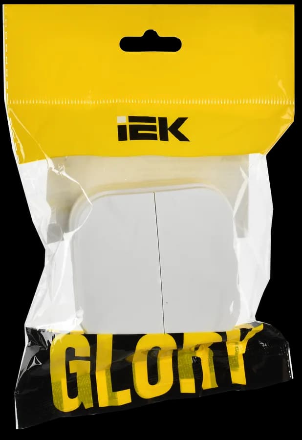 Выключатель 2-клавишный IEK GLORY EVH20-K01M-10 (белый), фото 2