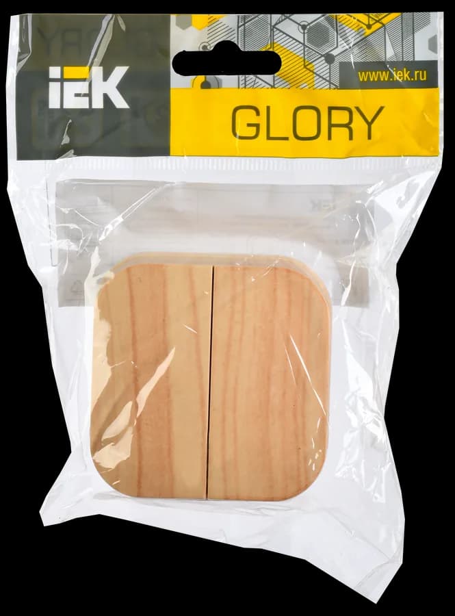 Выключатель 2-клавишный IEK GLORY EVH20-K34-10 (сосна), фото 2