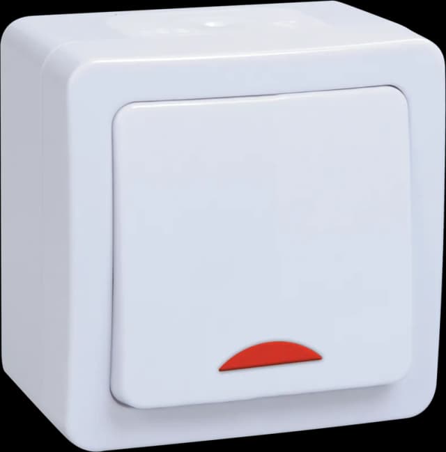 Выключатель 1-клавишный с подсветкой наружный IEK EVMP11-K01-10-54-EC (белый)