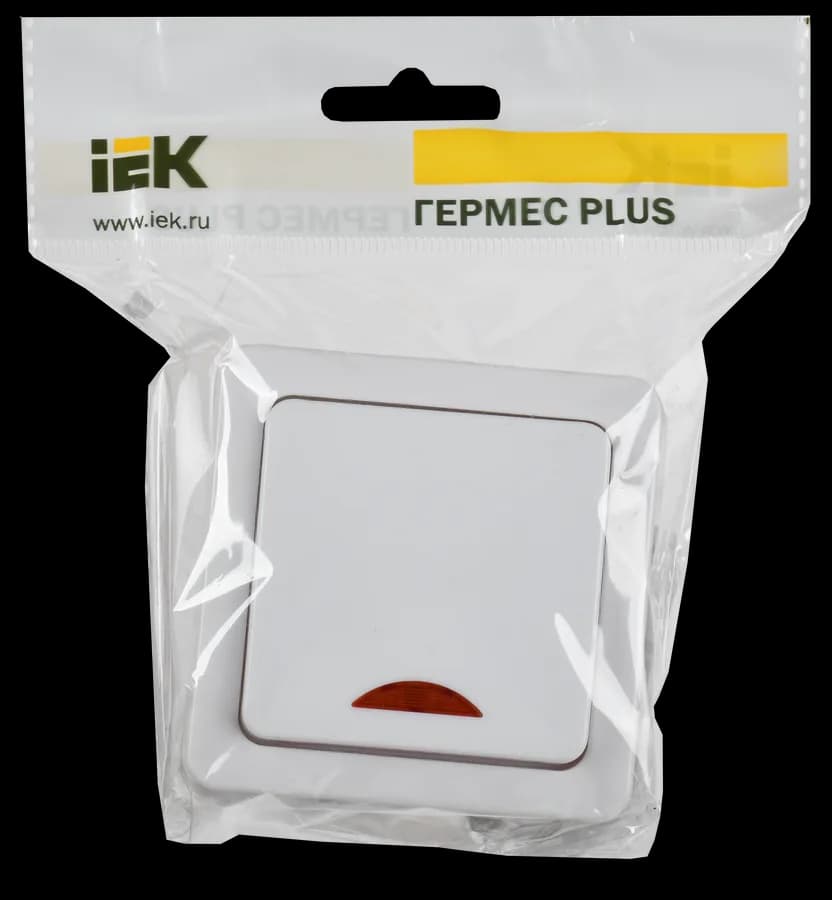 Выключатель 1-клавишный с подсветкой наружный IEK EVMP11-K01-10-54-EC (белый), фото 2