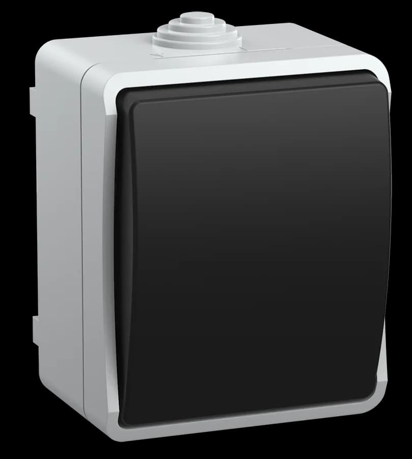 Выключатель 1-клавишный проходной наружный IEK EVS10-K03-10-54-DC (серый)