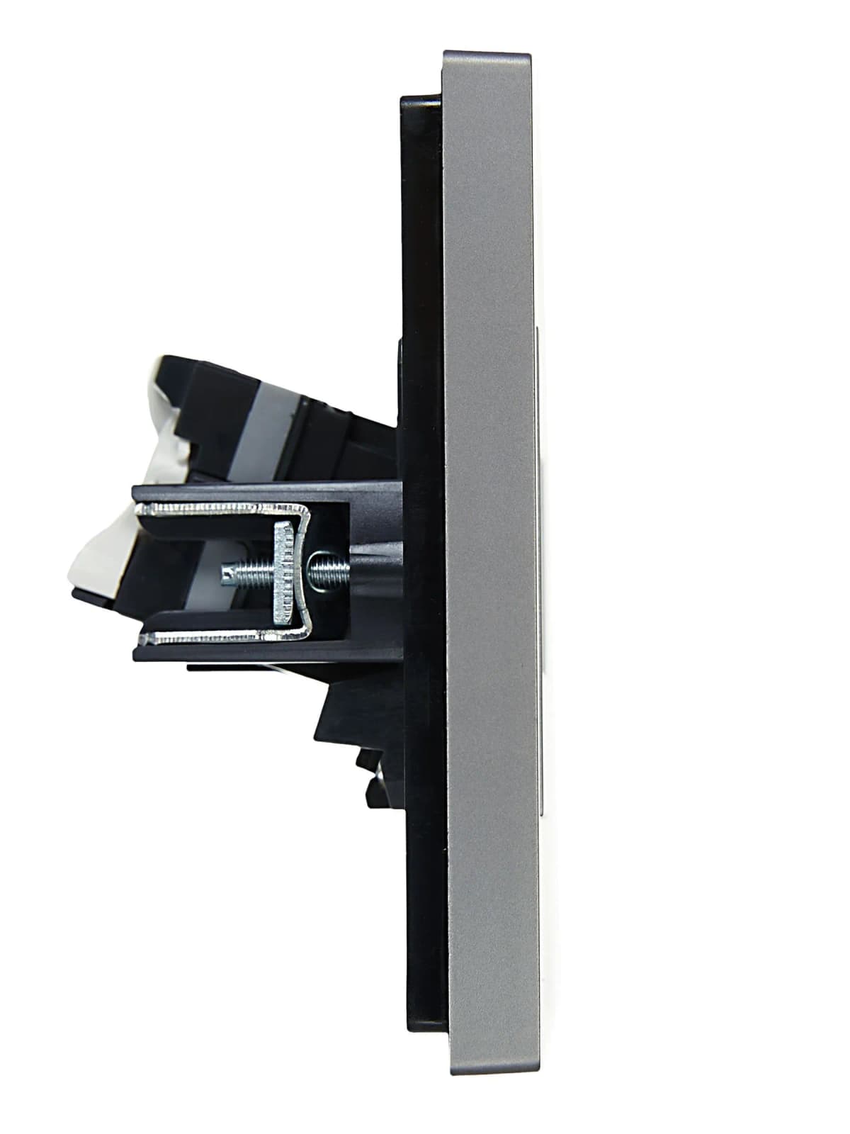 Розетка двойная компьютерная с рамкой IEK FORTE&PIANO FP-K20-1-K46 (сталь), фото 4
