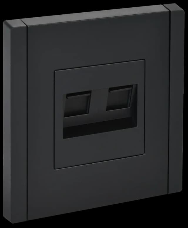 Розетка двойная компьютерная с рамкой IEK FORTE&PIANO FP-K20-2-K02 (черный)
