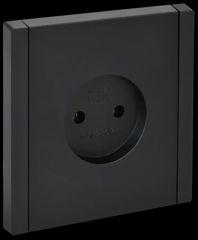 Розетка без заземления IEK FORTE&PIANO FP-R10-10-K02 (черный)