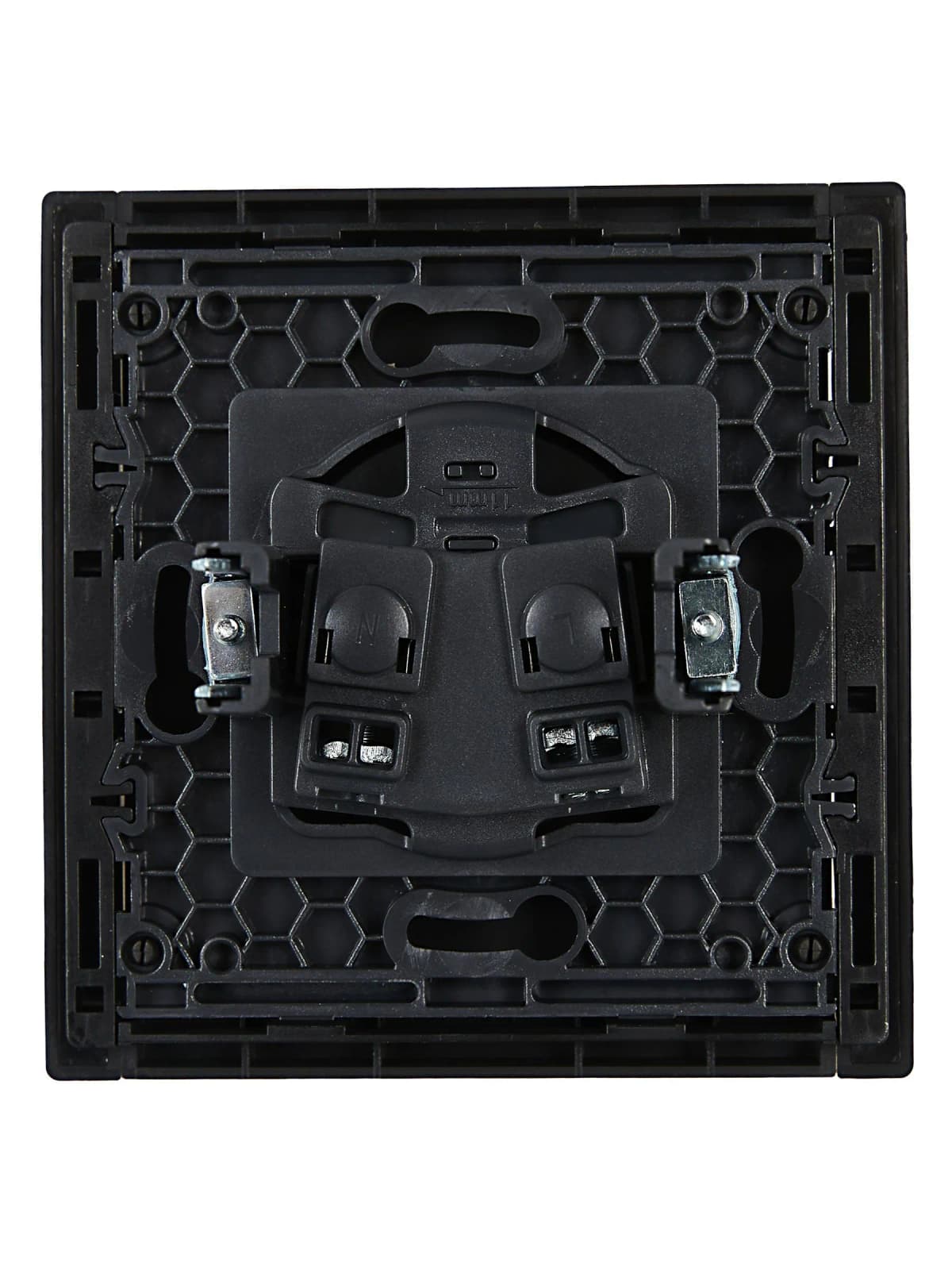 Розетка без заземления с защитными шторками IEK FORTE&PIANO FP-R13-10-K02 (черный), фото 3