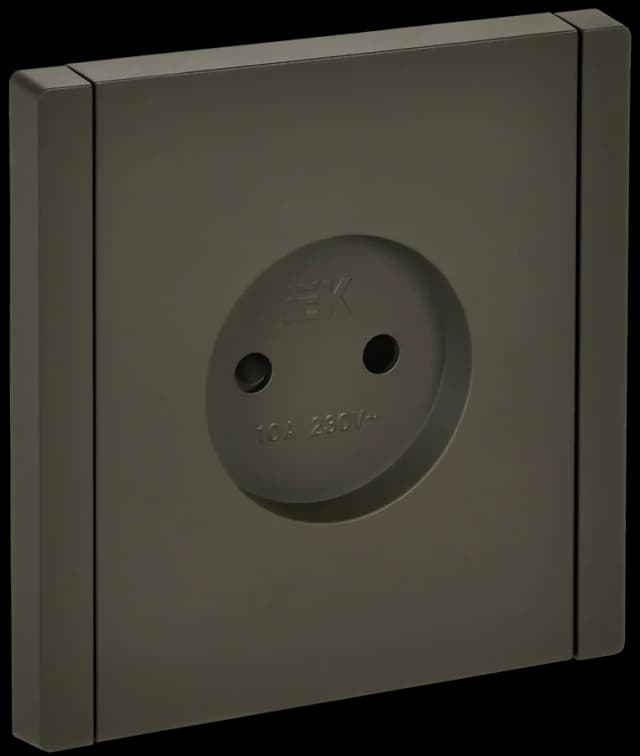 Розетка без заземления с защитными шторками IEK FORTE&PIANO FP-R13-10-K03 (серый)