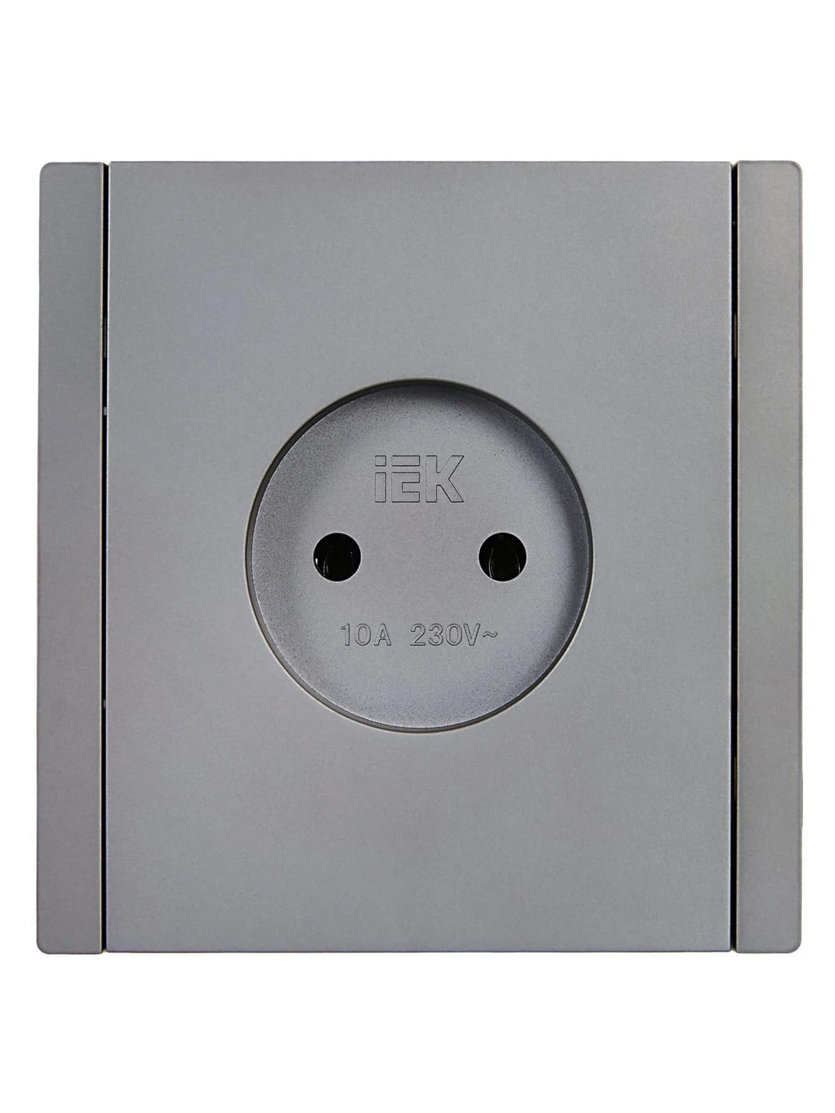 Розетка без заземления с защитными шторками IEK FORTE&PIANO FP-R13-10-K46 (сталь), фото 4