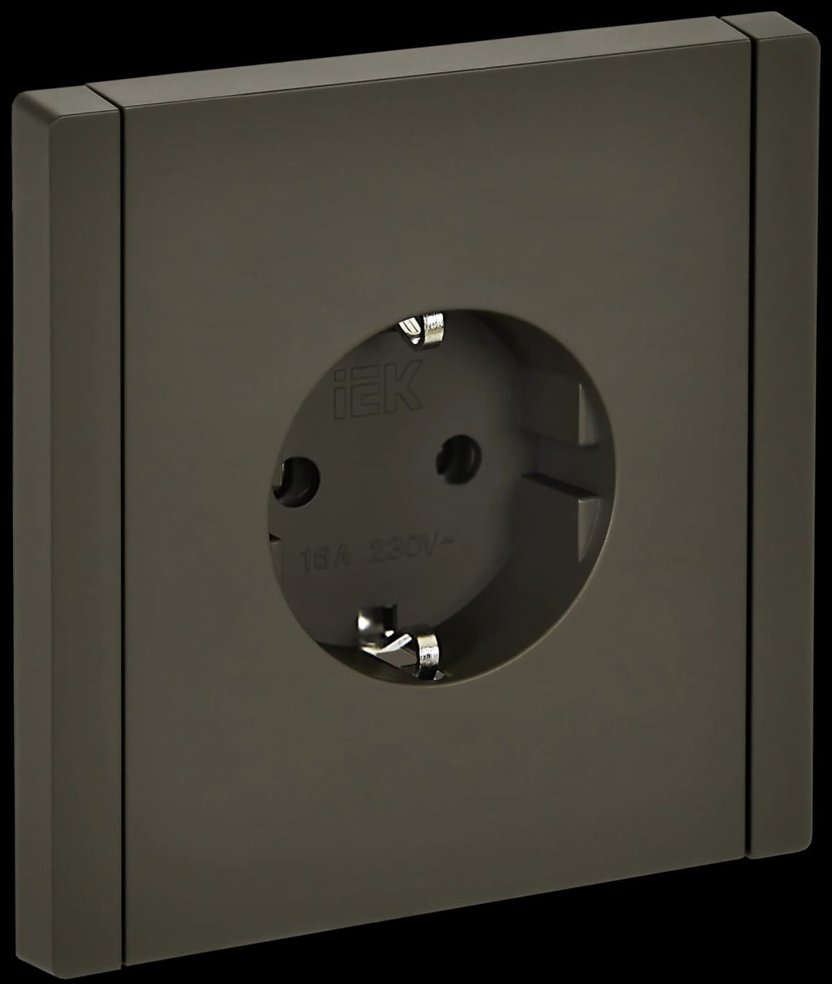 Розетка с заземлением и защитными шторками IEK FORTE&PIANO FP-R14-16-K03 (серый)