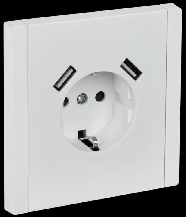 Розетка USB с заземлением и защитными шторками IEK FORTE&PIANO FP-R14-16-U21-D31-K01 (белый)