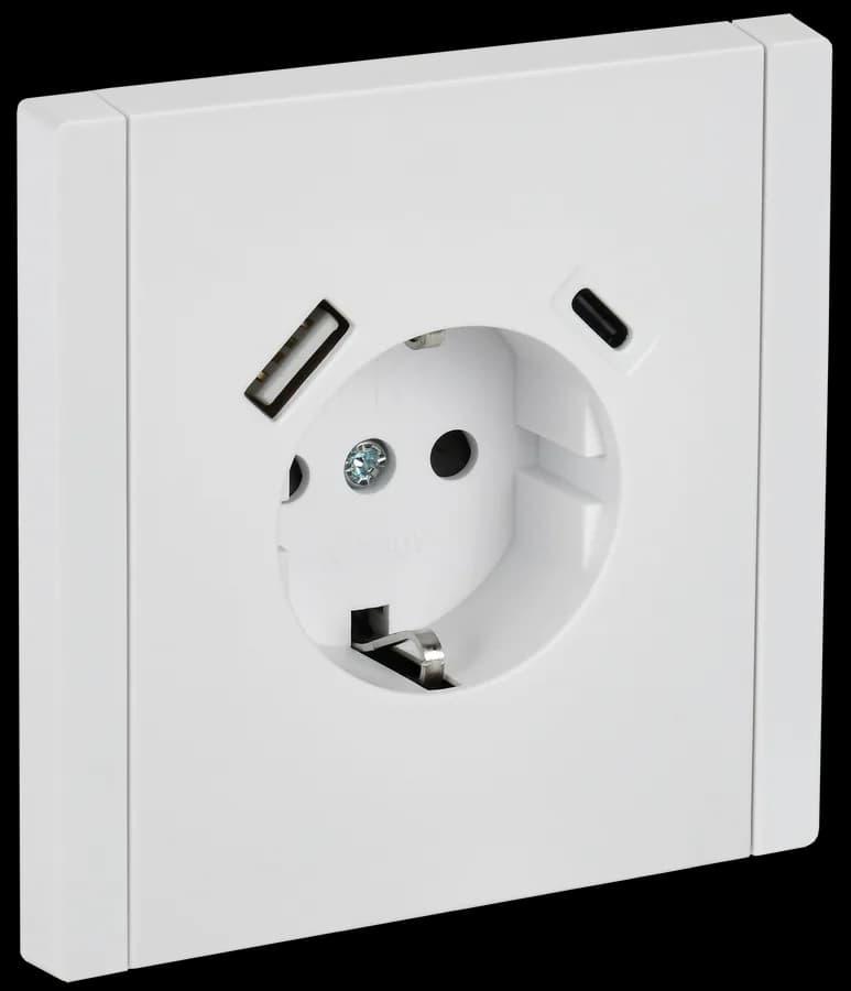 Розетка USB с заземлением и защитными шторками IEK FORTE&PIANO FP-R14-16-U22-018-K01 (белый)