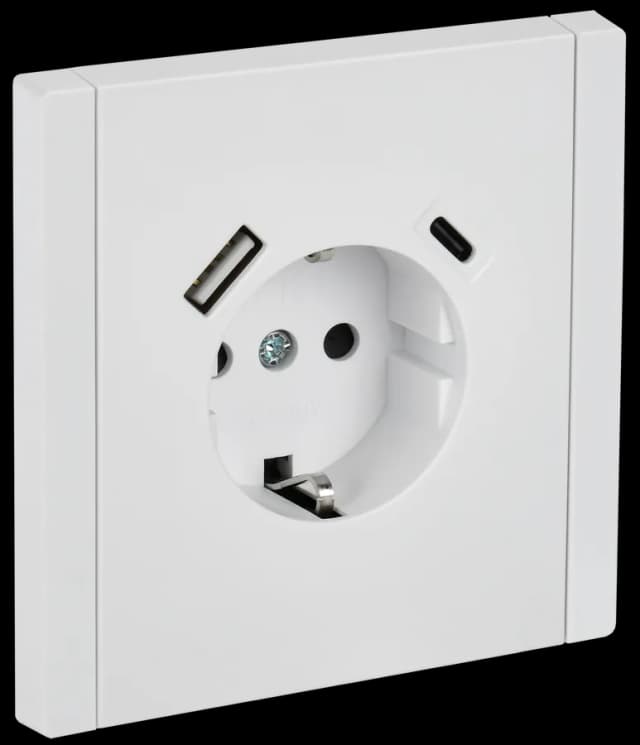 Розетка USB с заземлением и защитными шторками IEK FORTE&PIANO FP-R14-16-U22-018-K01 (белый)