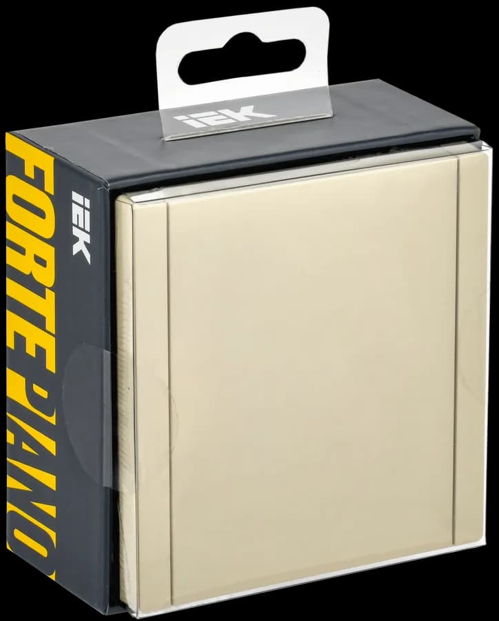 Розетка с заземлением, защитными шторками и крышкой IEK FORTE&PIANO FP-R16-16-1-44-K10 (ваниль), фото 2