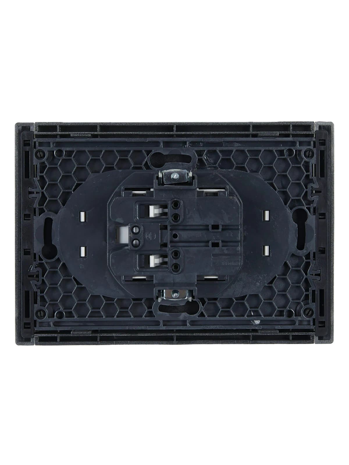 Розетка двойная без заземления с рамкой IEK FORTE&PIANO FP-R20-10-1-K46 (сталь), фото 4