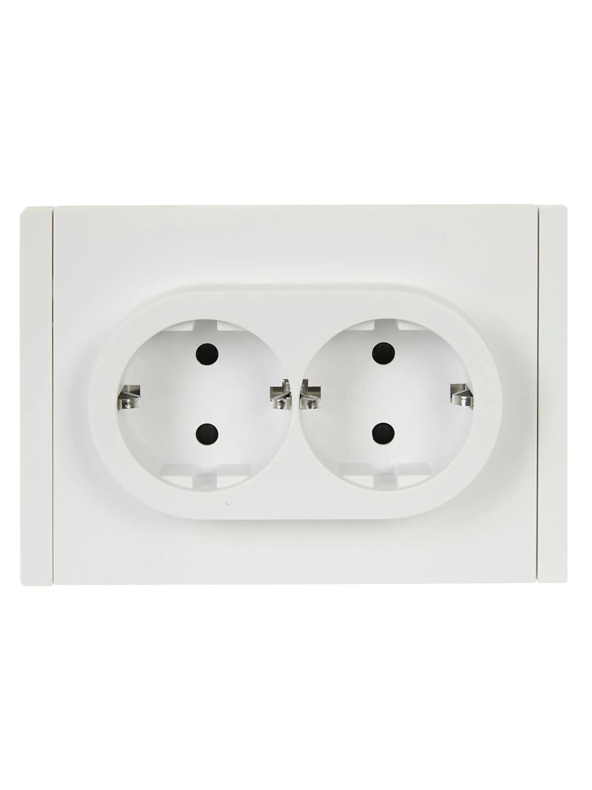 Розетка двойная с заземлением, защитными шторками и рамкой IEK FORTE&PIANO FP-R24-16-1-K01 (белый), фото 4