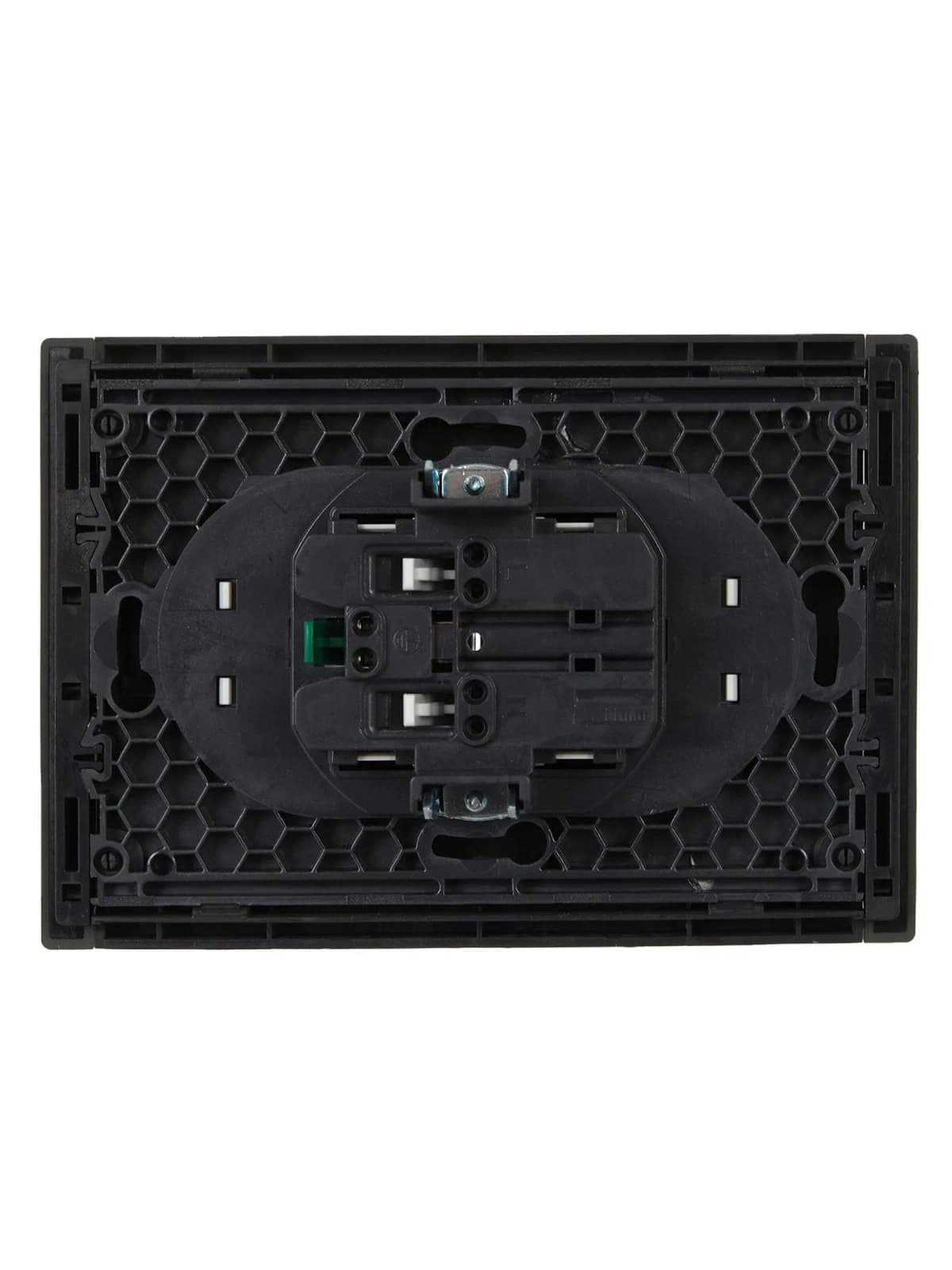 Розетка двойная с заземлением, защитными шторками и рамкой IEK FORTE&PIANO FP-R24-16-1-K03 (серый), фото 4