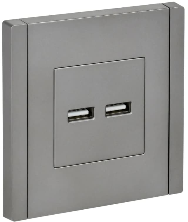 Розетка USB IEK FORTE&PIANO FP-U21-D31-K46 (сталь)
