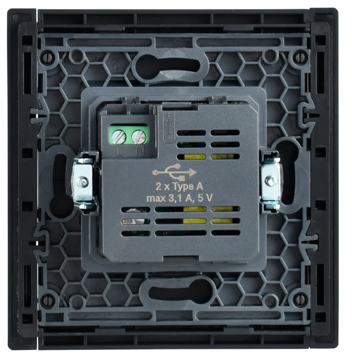Розетка USB IEK FORTE&PIANO FP-U21-D31-K46 (сталь), фото 3
