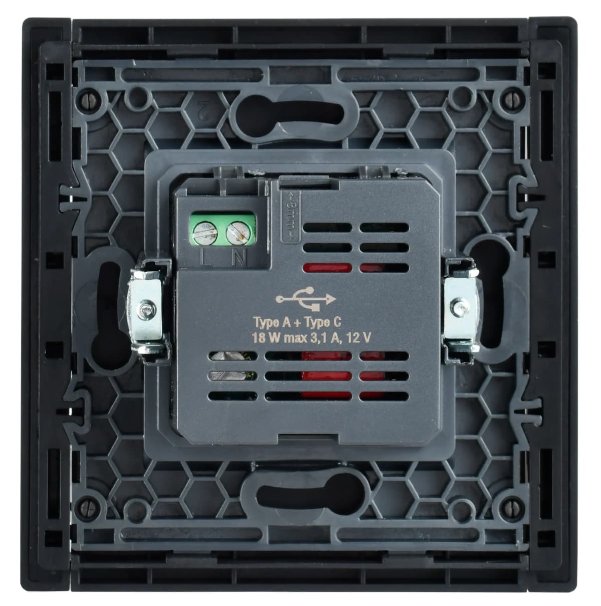 Розетка USB IEK FORTE&PIANO FP-U22-018-K46 (сталь), фото 3