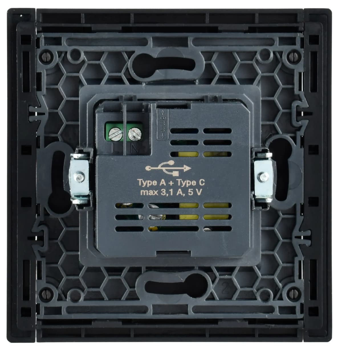 Розетка USB IEK FORTE&PIANO FP-U22-D31-K46 (сталь), фото 3