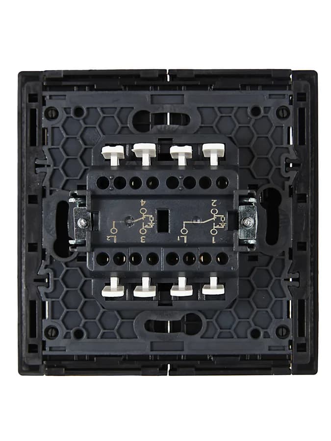 Выключатель 2-клавишный проходной с подсветкой IEK FORTE&PIANO FP-V22-1-10-1-K02 (черный), фото 4