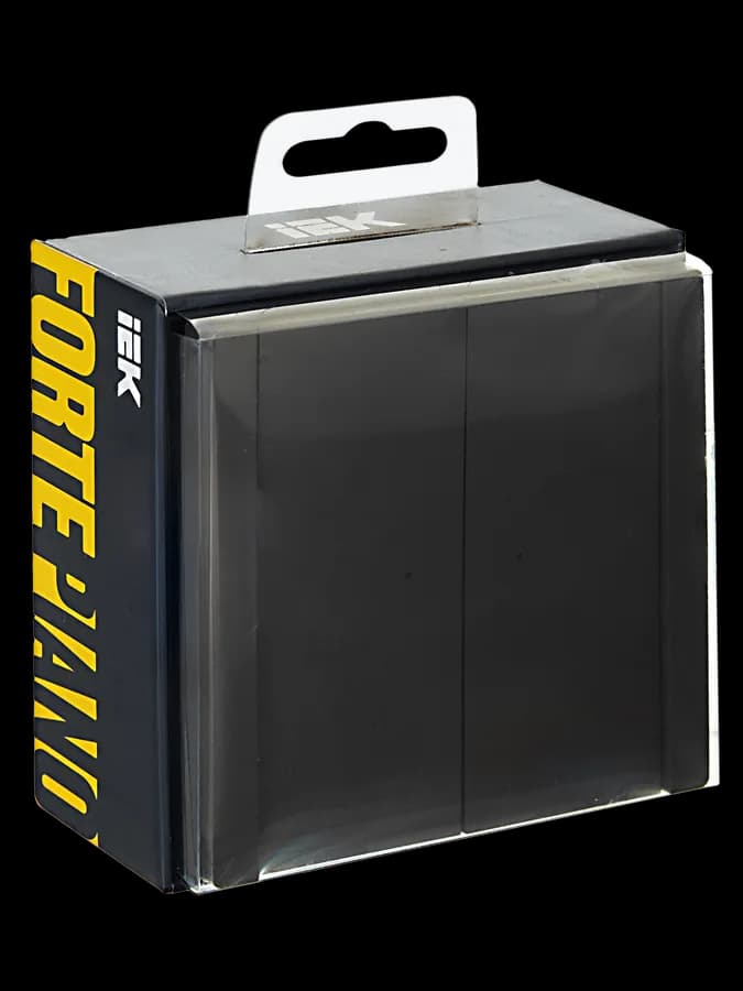 Выключатель 2-клавишный проходной с подсветкой IEK FORTE&PIANO FP-V22-1-10-1-K03 (серый), фото 2