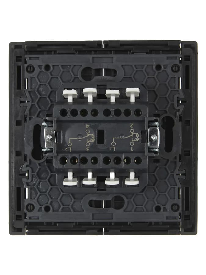 Выключатель 2-клавишный проходной с подсветкой IEK FORTE&PIANO FP-V22-1-10-1-K03 (серый), фото 4