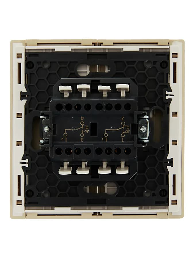 Выключатель 2-клавишный проходной с подсветкой IEK FORTE&PIANO FP-V22-1-10-1-K10 (ваниль), фото 4
