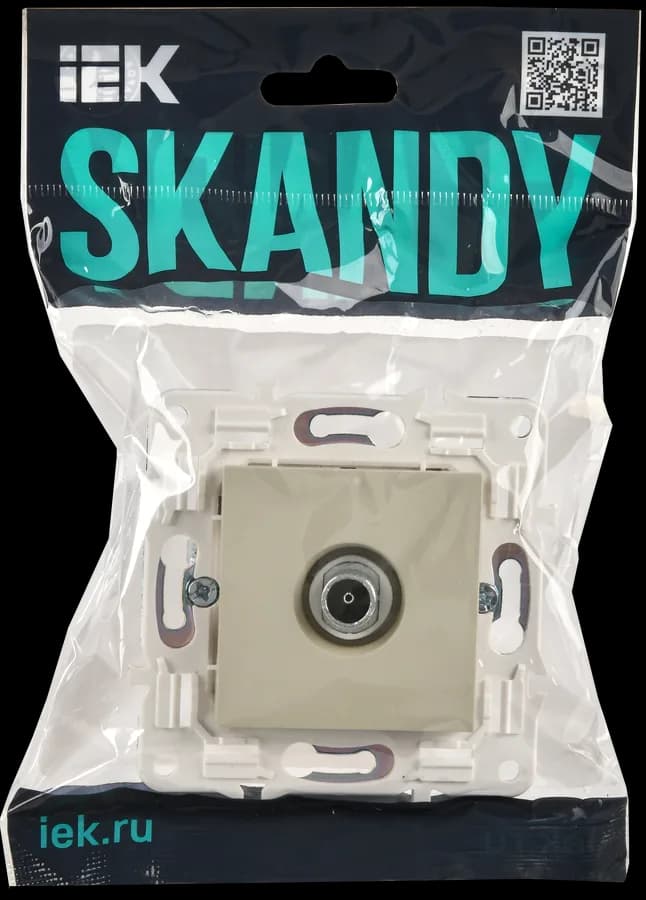 Розетка TV IEK SKANDY SK-A10-O-K10 (бежевый), фото 2