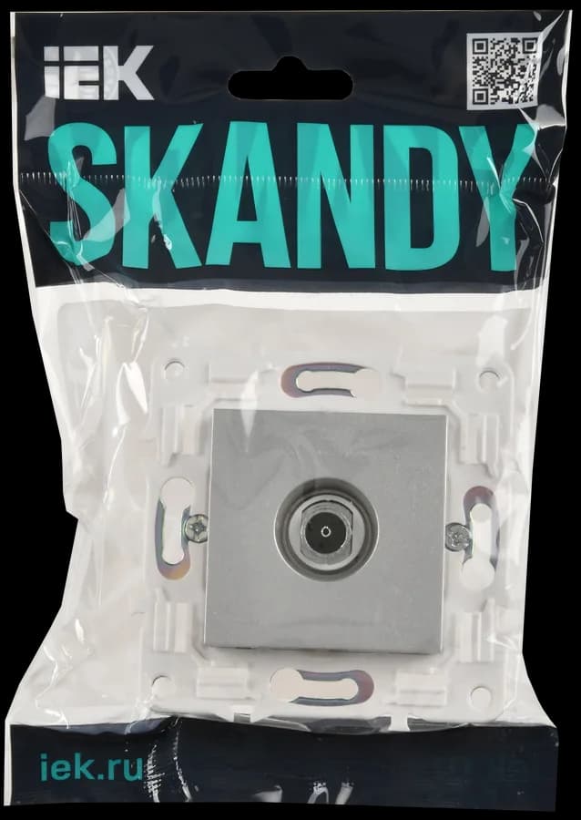 Розетка TV IEK SKANDY SK-A10-O-K23 (серебряный), фото 2