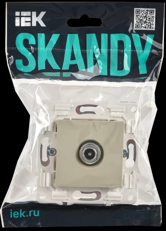 Розетка TV IEK SKANDY SK-A10-P-K10 (бежевый), фото 2