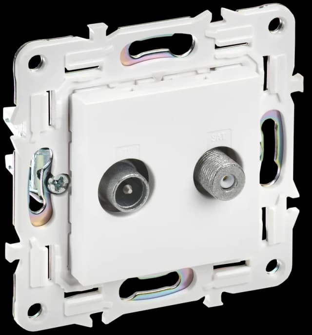 Розетка двойная TV IEK SKANDY SK-AF20-O-K01 (белый арктический)