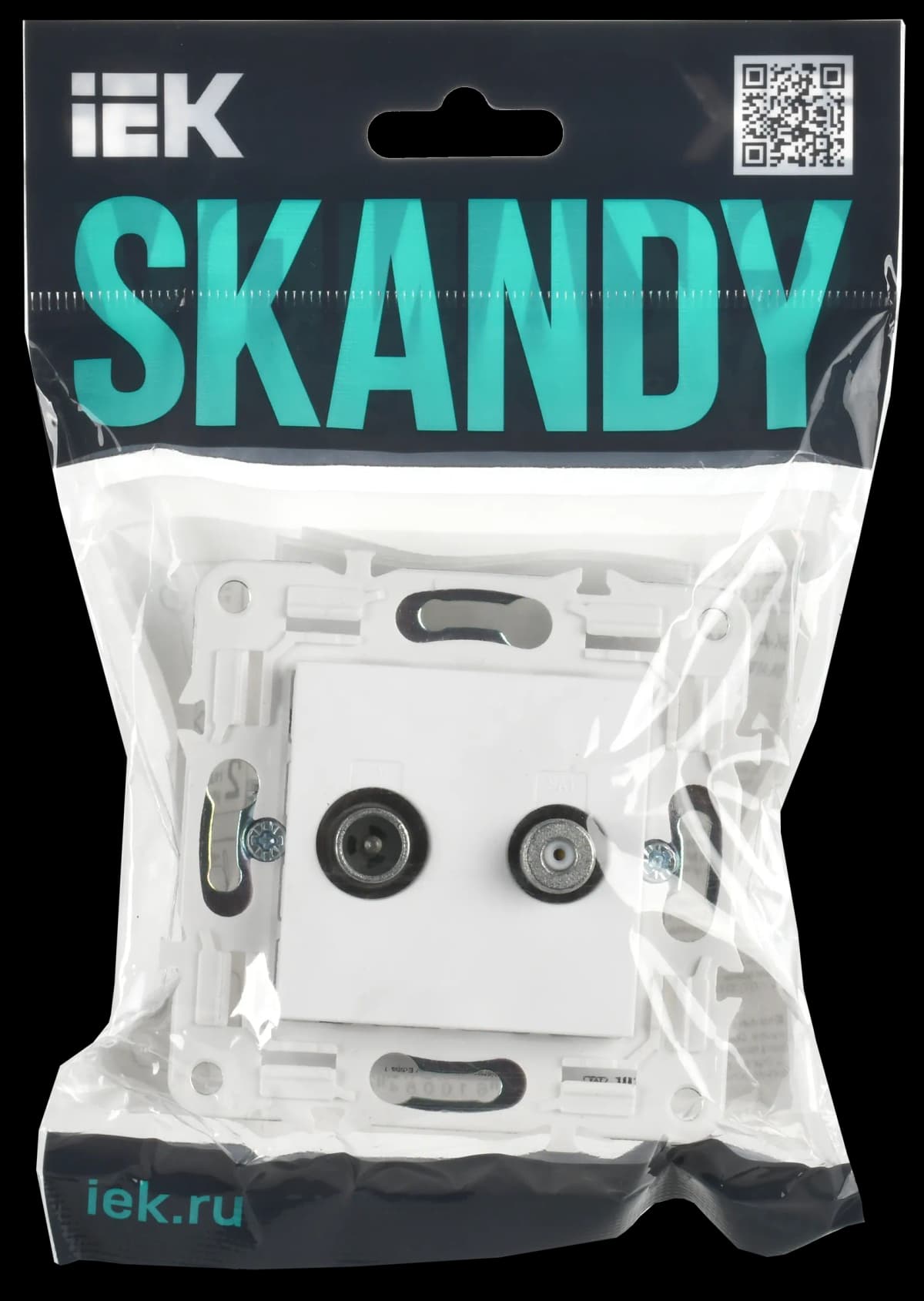 Розетка двойная TV IEK SKANDY SK-AF20-O-K01 (белый арктический), фото 2