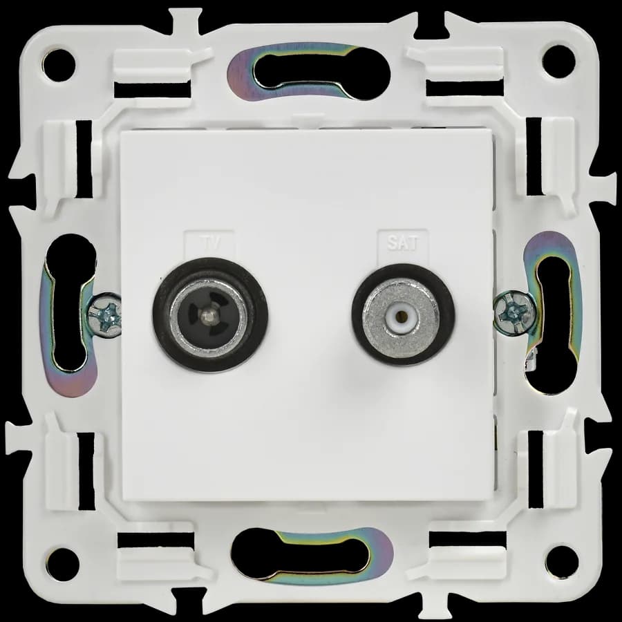 Розетка двойная TV IEK SKANDY SK-AF20-O-K01 (белый арктический), фото 3