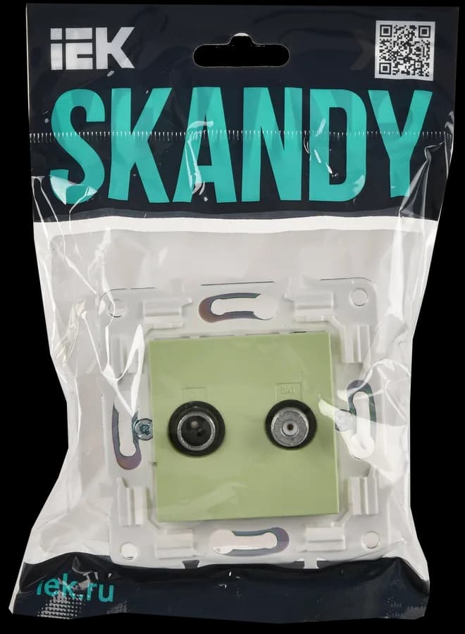 Розетка двойная TV IEK SKANDY SK-AF20-O-K06 (мятный), фото 2