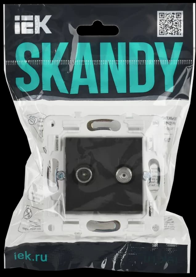 Розетка двойная TV IEK SKANDY SK-AF20-O-K48 (титан), фото 2