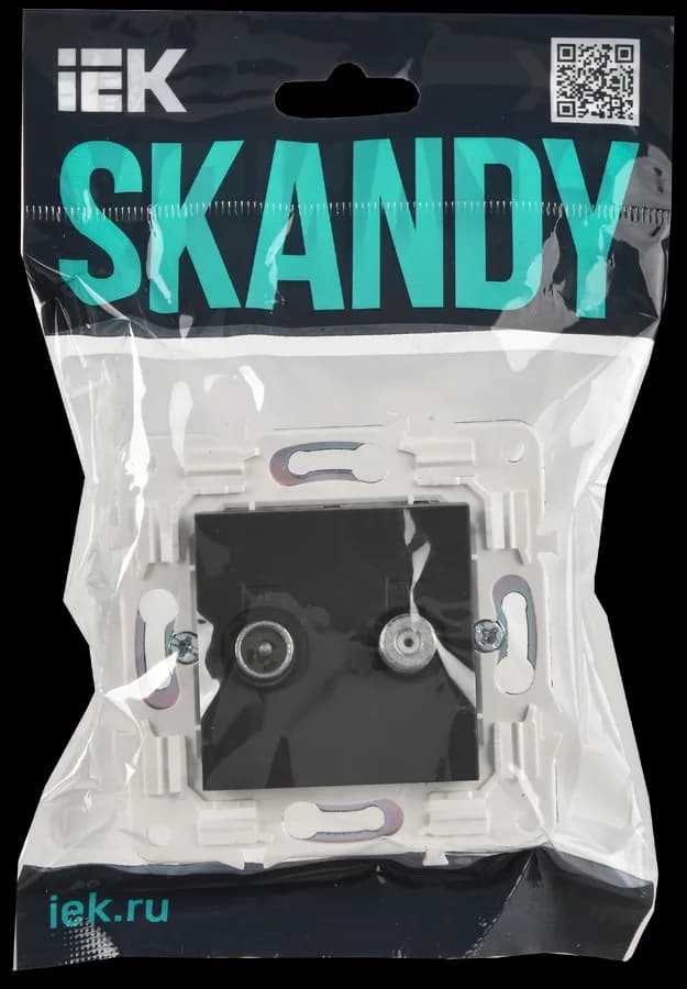 Розетка двойная TV IEK SKANDY SK-AF20-O-K53 (графит), фото 2