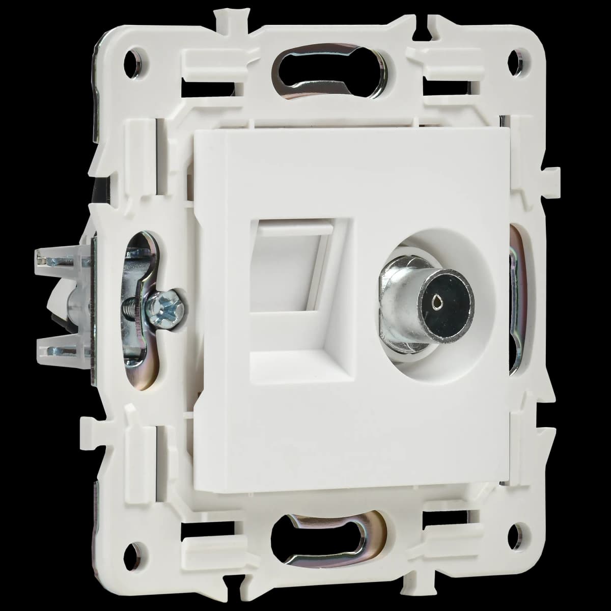 Розетка двойная TV + компьютерная IEK SKANDY SK-AK20-1-K01 (белый арктический), фото 3