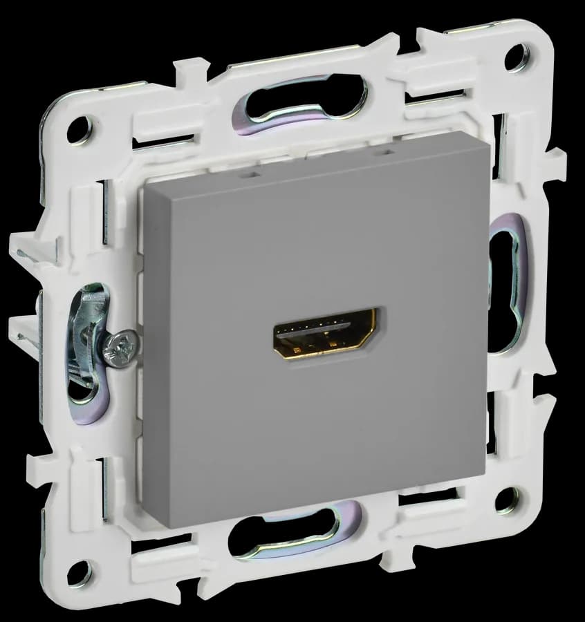 Розетка HDMI IEK SKANDY SK-H10-K03 (серый)