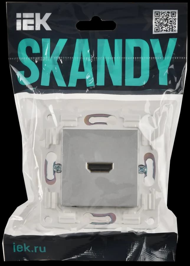 Розетка HDMI IEK SKANDY SK-H10-K23 (серебряный), фото 2