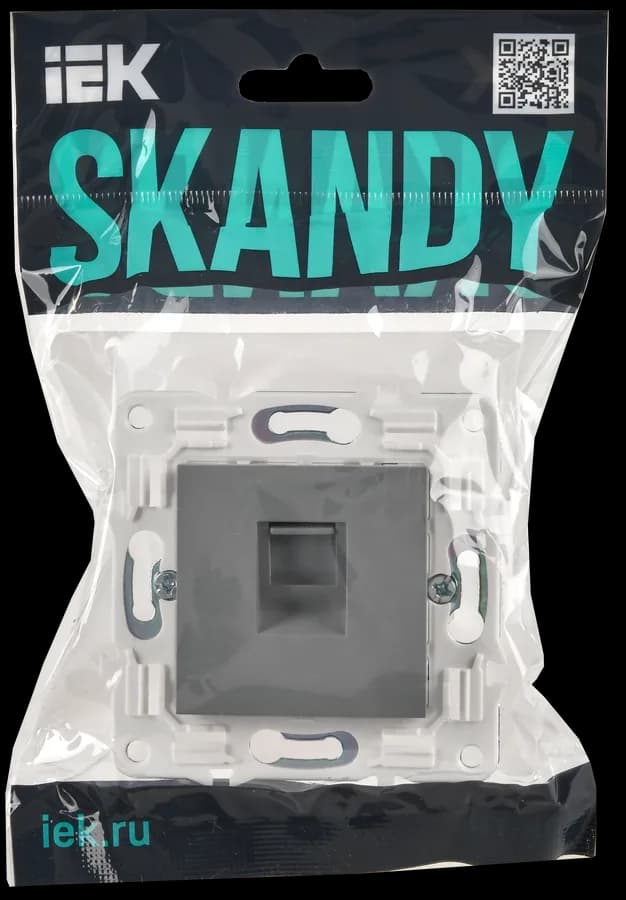 Розетка компьютерная IEK SKANDY SK-K10-1-K03 (серый), фото 2