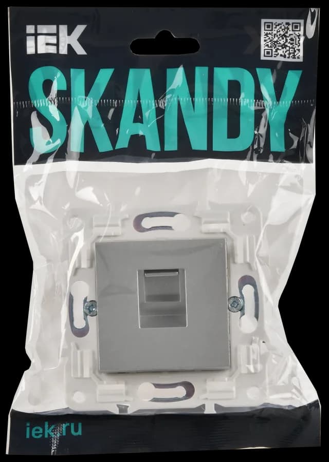 Розетка компьютерная IEK SKANDY SK-K10-2-K23 (серебряный), фото 2