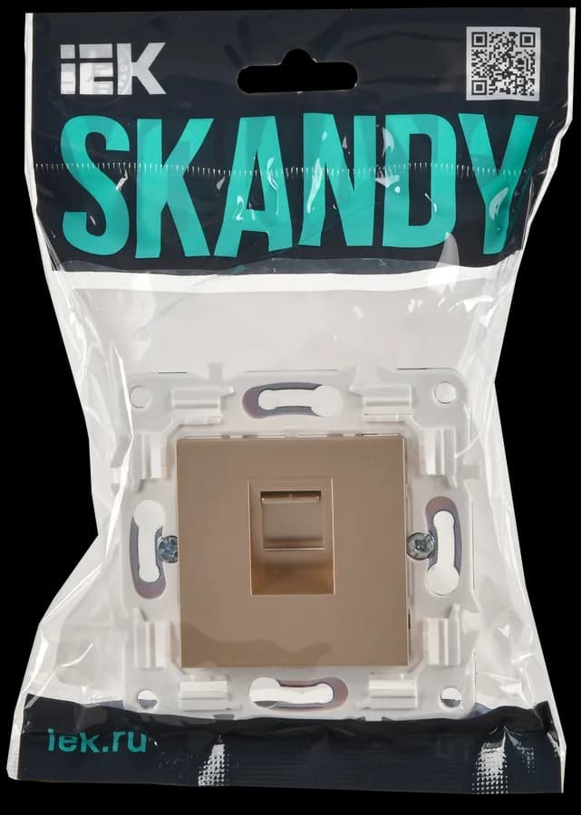Розетка компьютерная IEK SKANDY SK-K10-2-K98 (песочный), фото 2