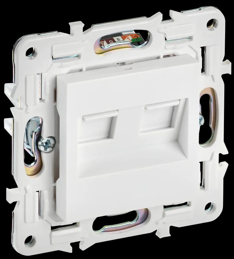 Розетка двойная компьютерная IEK SKANDY SK-K20-1-K01 (белый арктический)