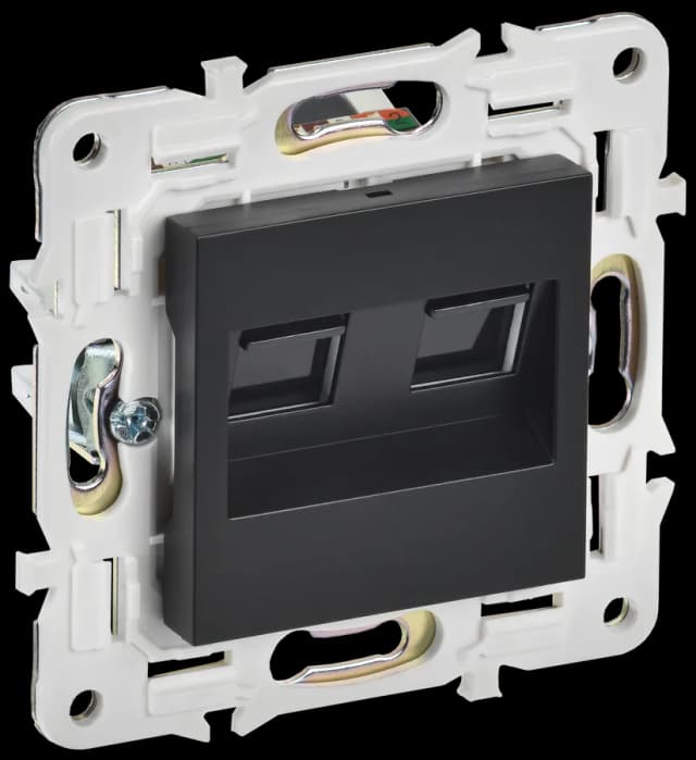 Розетка двойная компьютерная IEK SKANDY SK-K20-1-K02 (черный)
