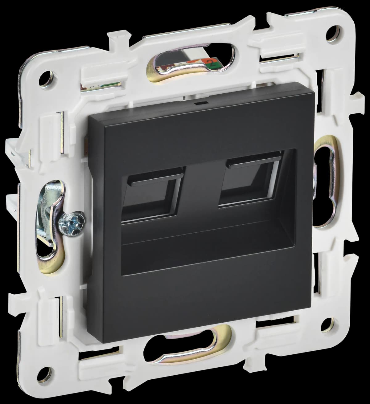Розетка двойная компьютерная IEK SKANDY SK-K20-1-K02 (черный)