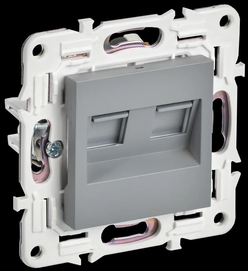 Розетка двойная компьютерная IEK SKANDY SK-K20-1-K03 (серый)