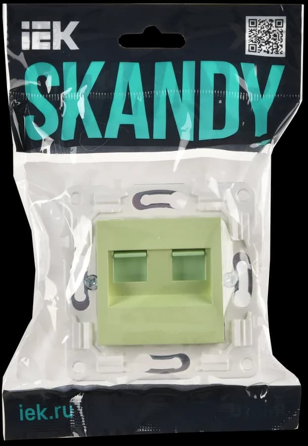 Розетка двойная компьютерная IEK SKANDY SK-K20-1-K06 (мятный), фото 2
