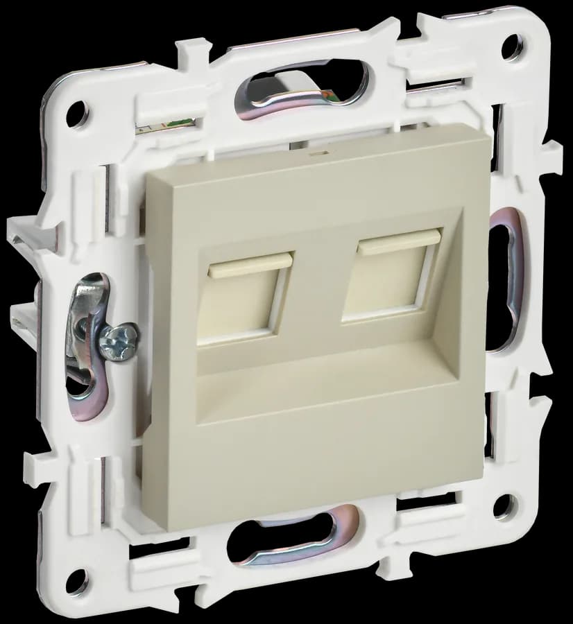 Розетка двойная компьютерная IEK SKANDY SK-K20-1-K10 (бежевый)