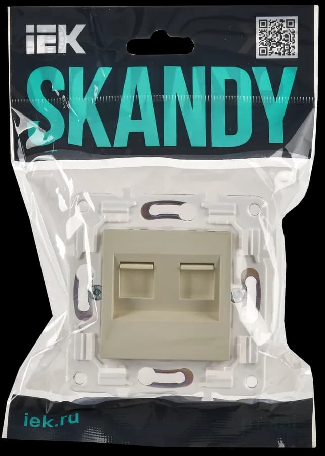 Розетка двойная компьютерная IEK SKANDY SK-K20-1-K10 (бежевый), фото 2